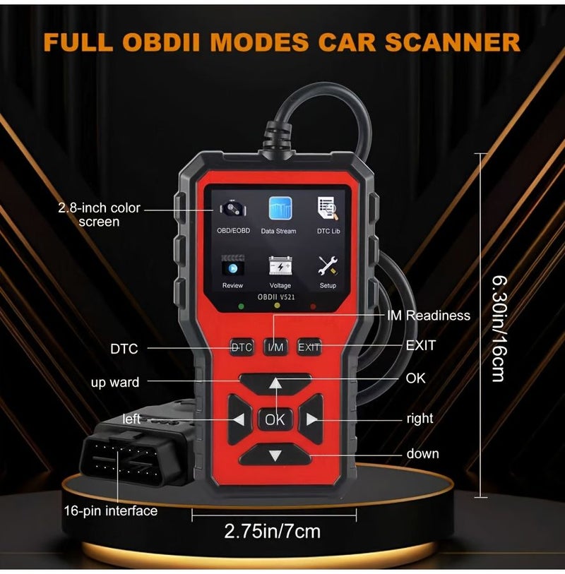 2025 Newest Grey OBD2 Scanner Code Reader Car Engine Fault Diagnostic Scan Tool Read And Clear Error Codes For All OBDII EOBD Protocol Vehicles After 1996 Without Battery - Image 2