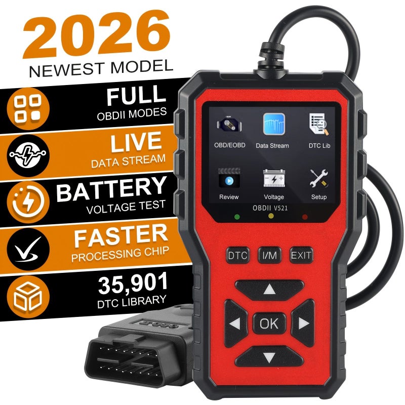 2025 Newest Grey OBD2 Scanner Code Reader Car Engine Fault Diagnostic Scan Tool Read And Clear Error Codes For All OBDII EOBD Protocol Vehicles After 1996 Without Battery - Image 1