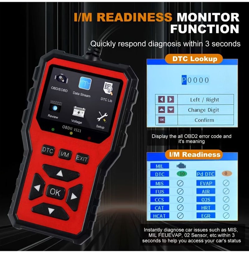 2025 Newest Grey OBD2 Scanner Code Reader Car Engine Fault Diagnostic Scan Tool Read And Clear Error Codes For All OBDII EOBD Protocol Vehicles After 1996 Without Battery - Image 4
