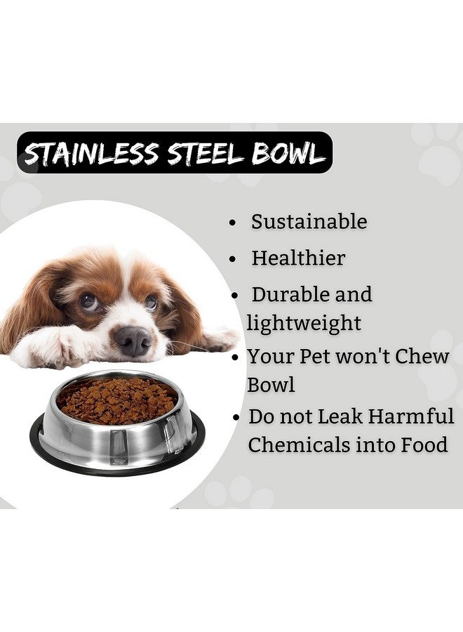 وعاء من الفولاذ المقاوم للصدأ للجراء والقطط والأرانب والمزيد - 225 مل، صغير جدًا (عبوة من 3 قطع) وعاء طعام/ماء بقاعدة مطاطية غير قابلة للانزلاق غير سام وآمن بنسبة 100% للحيوانات الأليفة - Image 3