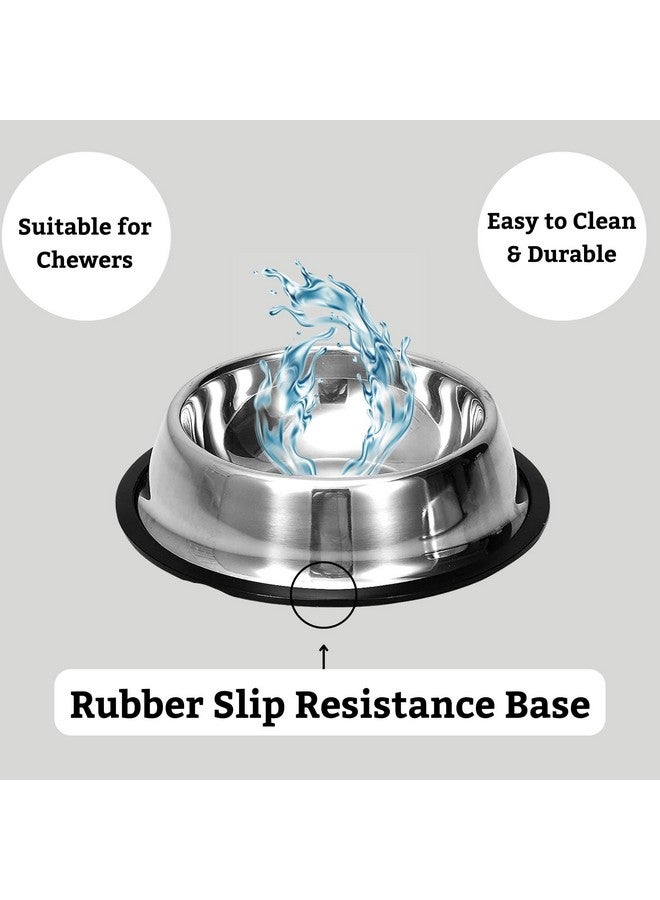 وعاء من الفولاذ المقاوم للصدأ للجراء والقطط والأرانب والمزيد - 225 مل، صغير جدًا (عبوة من 3 قطع) وعاء طعام/ماء بقاعدة مطاطية غير قابلة للانزلاق غير سام وآمن بنسبة 100% للحيوانات الأليفة - Image 5
