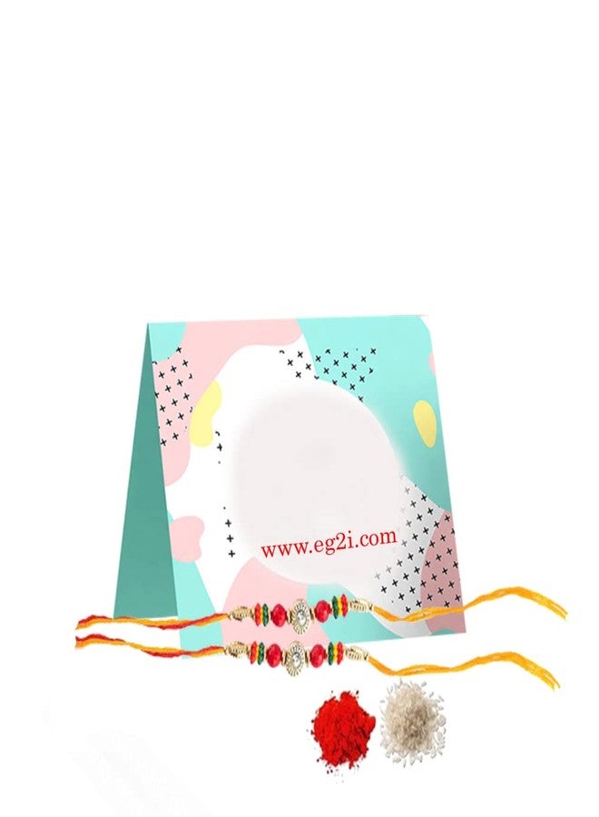 EG2i Set of 2 Dore Rakhis with Roli Chawal Pack With Gifting Card, Happy Rakhi, Best Rakhi for the Brothers, (Pack of 2 with Roli Chawal)