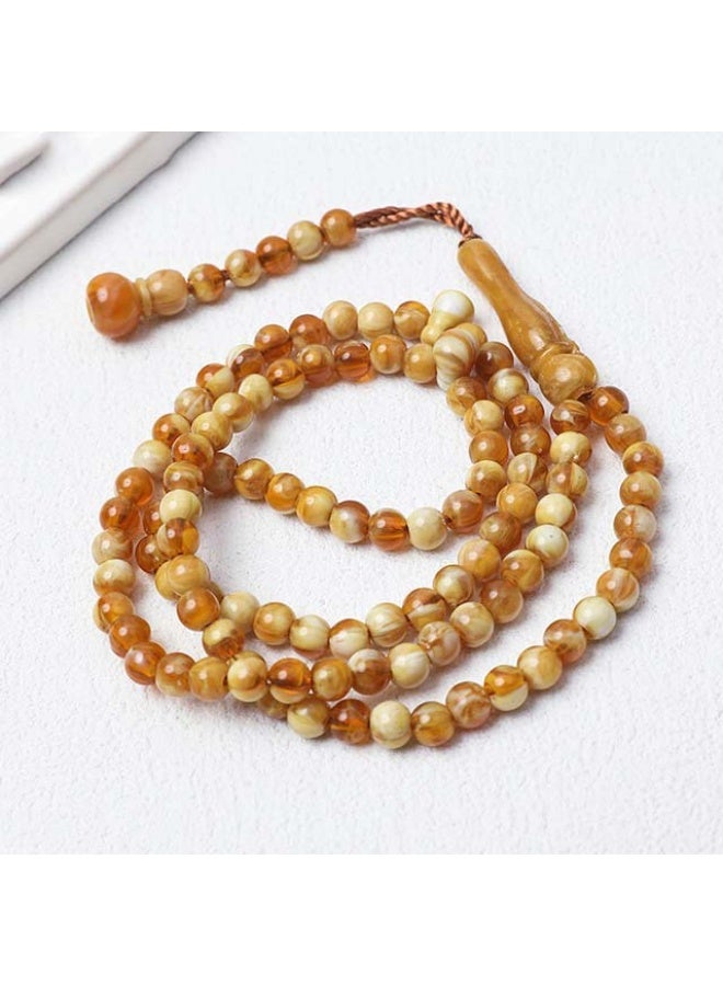 NIBEMINENT 99 Muslim Prayer Beads Caramel Color/6mm