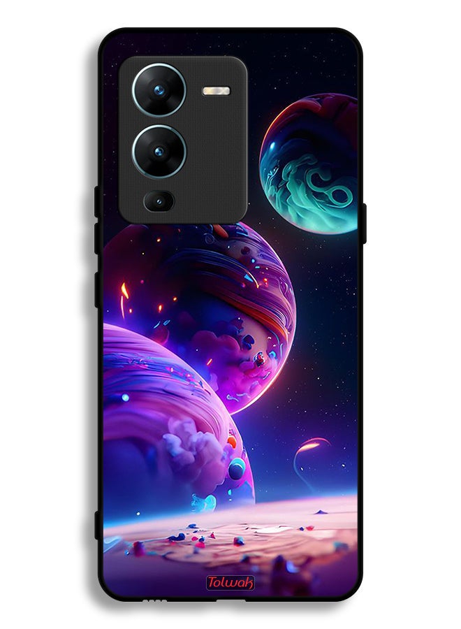 Tolwak Vivo V25 Pro 5G Protective Case Cover Planet Pattern - Image 2