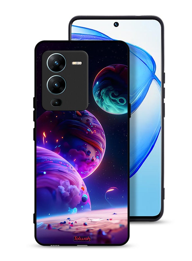 Tolwak Vivo V25 Pro 5G Protective Case Cover Planet Pattern - Image 1