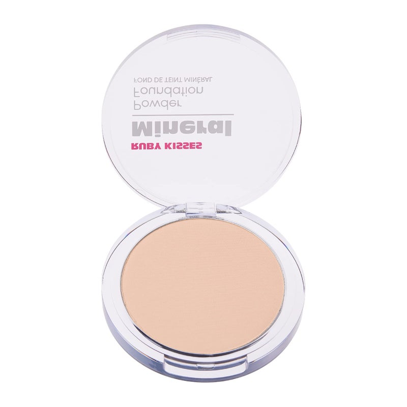 Ruby Kisses Mineral Pressed Powder Foundation, Medium to Full Coverage Natural Finish 0.35 Ounce (Fair Porcelain) - Image 3