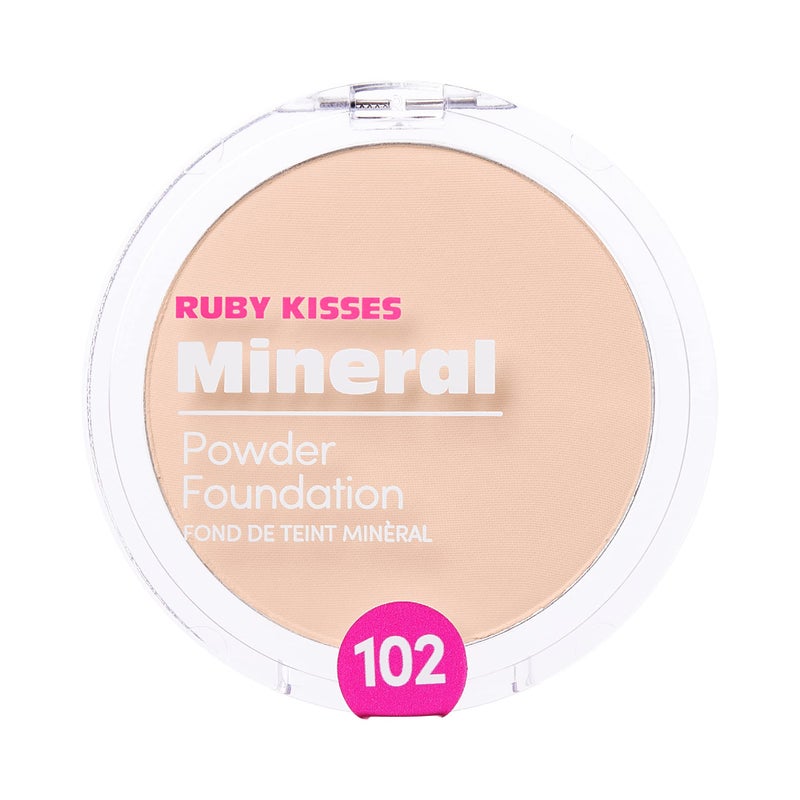Ruby Kisses Mineral Pressed Powder Foundation, Medium to Full Coverage Natural Finish 0.35 Ounce (Fair Porcelain) - Image 2