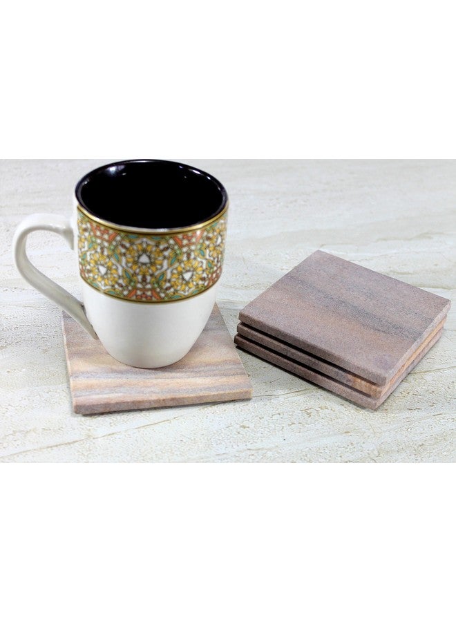 KLEO Coasters Set Of Natural Stone - Natural Water Absorbent, Unique Table Coaster Set (Set Of 4) - Image 2