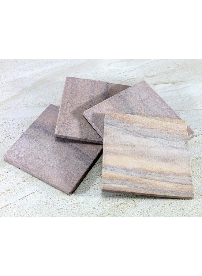 KLEO Coasters Set Of Natural Stone - Natural Water Absorbent, Unique Table Coaster Set (Set Of 4) - Image 3