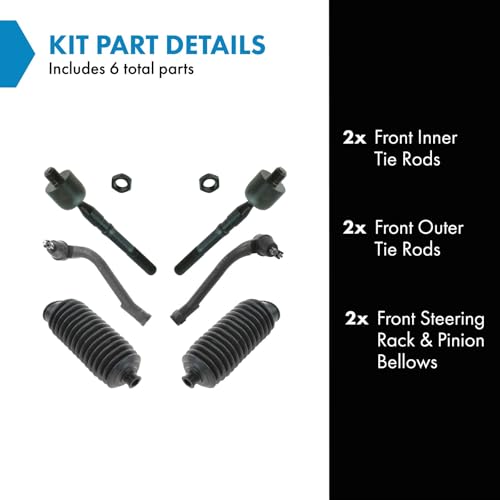 TRQ مجموعة توجيه أمامية TRQ عمود توجيه وجرس توجيه متوافق مع 2012-2017 هيونداي أزيرا 2011-2013 سوناتا 2014-2016 كيا كادينزا 2011-2015 أوبتيما - Image 2