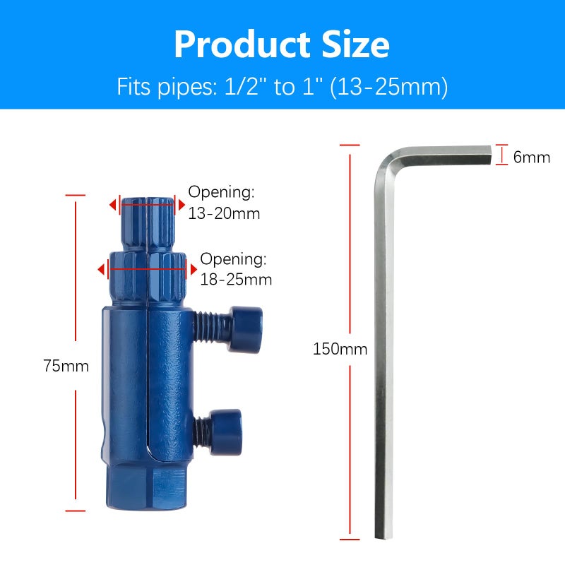 UwinVwin Broken Pipe Extractor Tool - Broken Faucet Removal Tool for 1/2", 3/4", 1" Pipes | Removes Rusted/Damaged Faucet Bolts & Pipe Threads (Blue) - Image 2