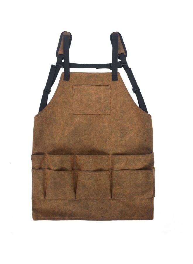 NIBEMINENT Pocket Detailed Apron Brown/Black 24x4x20cm - Image 1