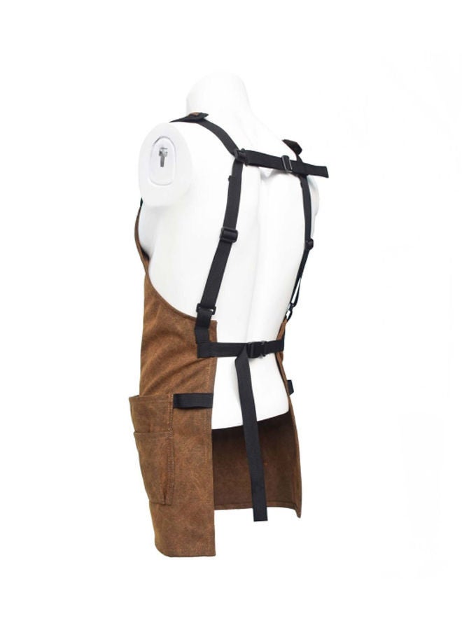 NIBEMINENT Pocket Detailed Apron Brown/Black 24x4x20cm - Image 2