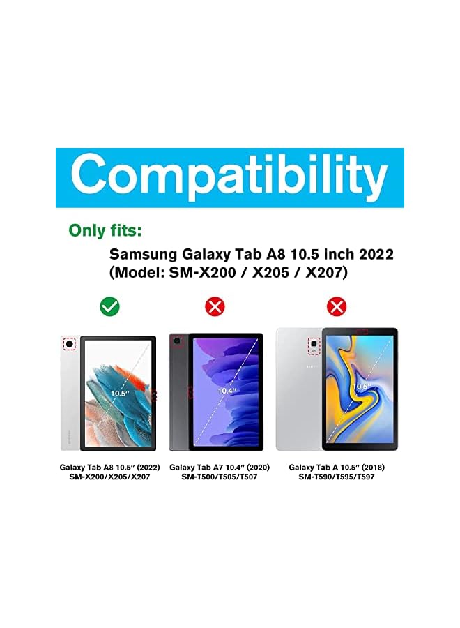 Procases For Galaxy Tab A8 10.5 Case, Slim Stand Hard Back Shell Protective Smart Cover Case For Galaxy Tab A8 10.5 Inch 2022 Sm-X200 X205 X207 -Black - Image 2