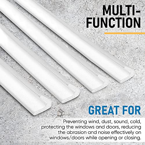 Dualplex Adhesive V Shape Weatherstrip, Weather Stripping Door Seal Strip Foam Door Frame Insulation Side Jamb Bottom Groove Gap Filler Soundproof V Weatherstripping (White, 1/2 in x 1/2 in x 26 Ft) - Image 5