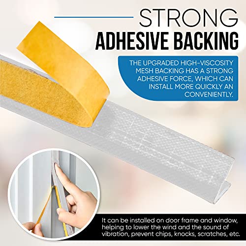 Dualplex Adhesive V Shape Weatherstrip, Weather Stripping Door Seal Strip Foam Door Frame Insulation Side Jamb Bottom Groove Gap Filler Soundproof V Weatherstripping (White, 1/2 in x 1/2 in x 26 Ft) - Image 4