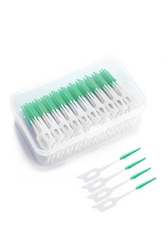 Excefore Dual-Use Interdental Brushes, 160 Pcs Dual-Use Silicone Dental Picks, with Storage Case, Dental Tooth Flossing (Green)  - Image 1