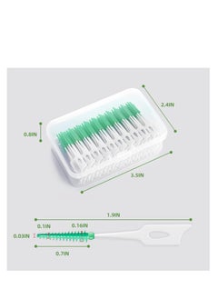 Excefore Dual-Use Interdental Brushes, 160 Pcs Dual-Use Silicone Dental Picks, with Storage Case, Dental Tooth Flossing (Green)  - Image 4