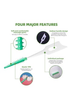 Excefore Dual-Use Interdental Brushes, 160 Pcs Dual-Use Silicone Dental Picks, with Storage Case, Dental Tooth Flossing (Green)  - Image 5