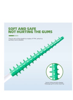 Excefore Dual-Use Interdental Brushes, 160 Pcs Dual-Use Silicone Dental Picks, with Storage Case, Dental Tooth Flossing (Green)  - Image 2