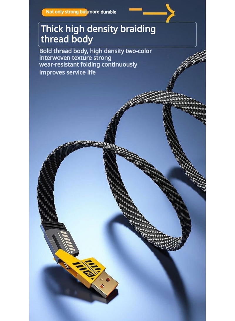 WEKOME Mecha-Style, 65W PD Fast Charging Cable, 2-in-1, 4-in-1 Multi-Charger, Universal Phone Charging Cable, Compatible with Apple and Type-C Devices - Image 4