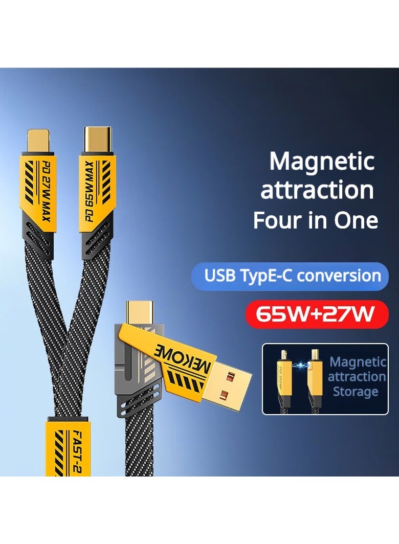 WEKOME Mecha-Style, 65W PD Fast Charging Cable, 2-in-1, 4-in-1 Multi-Charger, Universal Phone Charging Cable, Compatible with Apple and Type-C Devices - Image 5