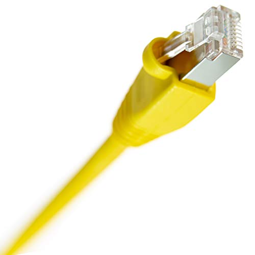 NTW Cat6 Ethernet Cable Shielded 100 FT Yellow Plated RJ45 Connector Internet LAN Wire Cable Cord for Modem Router PC Mac Laptop PS2 PS3 PS4 Xbox 360 Patch Panel Faster Than Cat5 Cat5e (345-S6-100YL) - Image 1