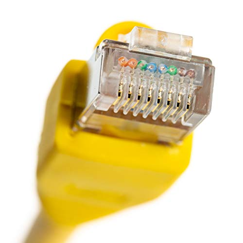 NTW Cat6 Ethernet Cable Shielded 100 FT Yellow Plated RJ45 Connector Internet LAN Wire Cable Cord for Modem Router PC Mac Laptop PS2 PS3 PS4 Xbox 360 Patch Panel Faster Than Cat5 Cat5e (345-S6-100YL) - Image 4