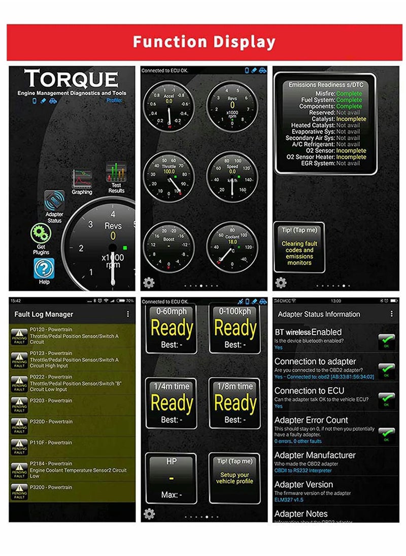 Generic - Bluetooth OBD2 Scanner Wireless Car Diagnostic Tool for Auto Troubleshooting - Image 1