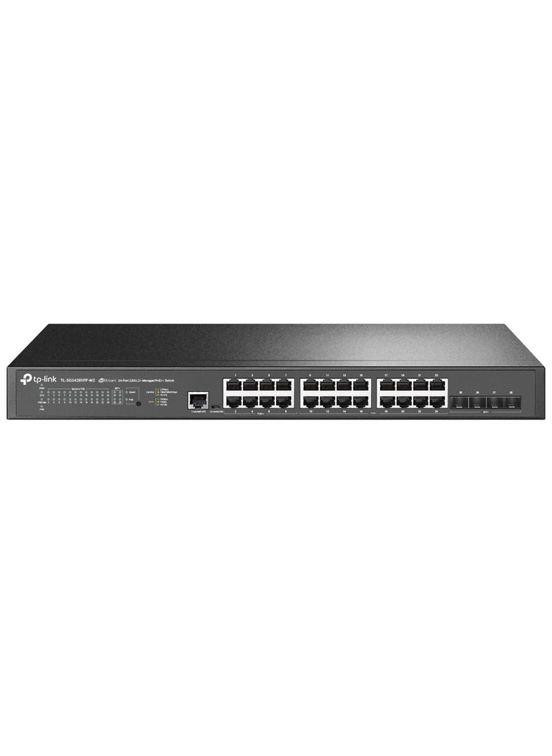 Tp-link Tl - Omada SG3428XPP-M2 | 24 Port 2.5 GB PoE Switch, 4 x 10 GE SFP+ Port | 16 PoE+ and 8 PoE++ Ports@500W | L2+ Smart Managed | Omada SDN Integrated | IPv6 | VLAN, ACL, QoS, IGMP Snooping - Image 1