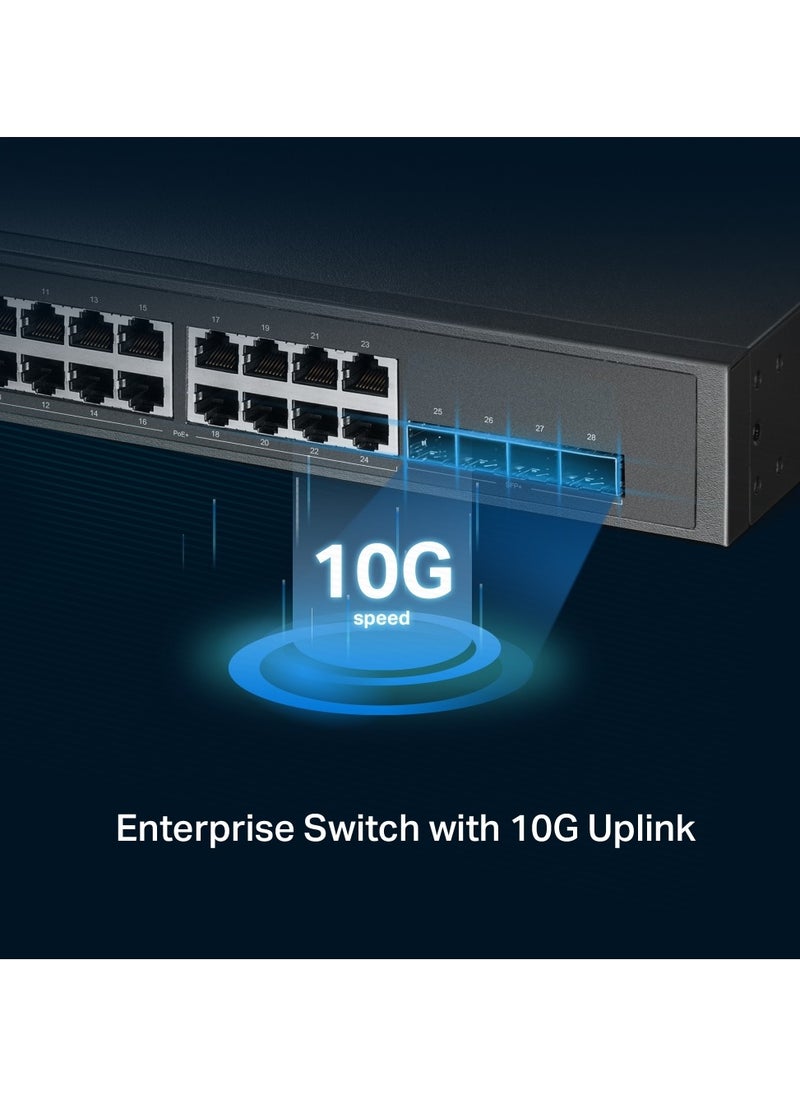 Tp-link Tl - Omada SG3428XPP-M2 | 24 Port 2.5 GB PoE Switch, 4 x 10 GE SFP+ Port | 16 PoE+ and 8 PoE++ Ports@500W | L2+ Smart Managed | Omada SDN Integrated | IPv6 | VLAN, ACL, QoS, IGMP Snooping - Image 1