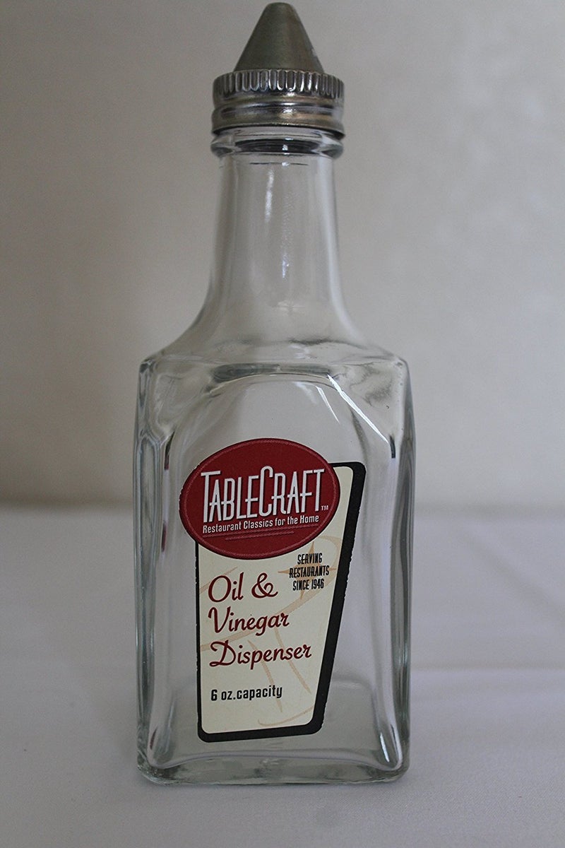 Tablecraft Products Stainless Steel Top Oil and Vinegar Cruet