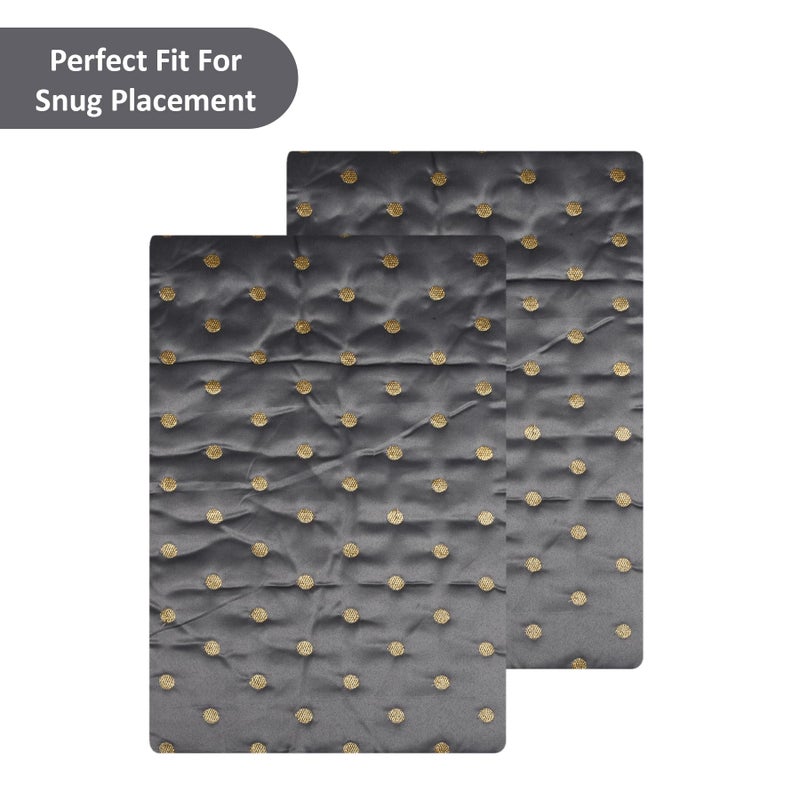 Kuber Industries 2 Pcs Aesthetic Bolster/Side Pillow Cover with Dori for Sofa & Diwan | Washable Cylindrical Takiya & Round Pillow Cover for Home Decoration | Polka Dot - Grey - Image 5