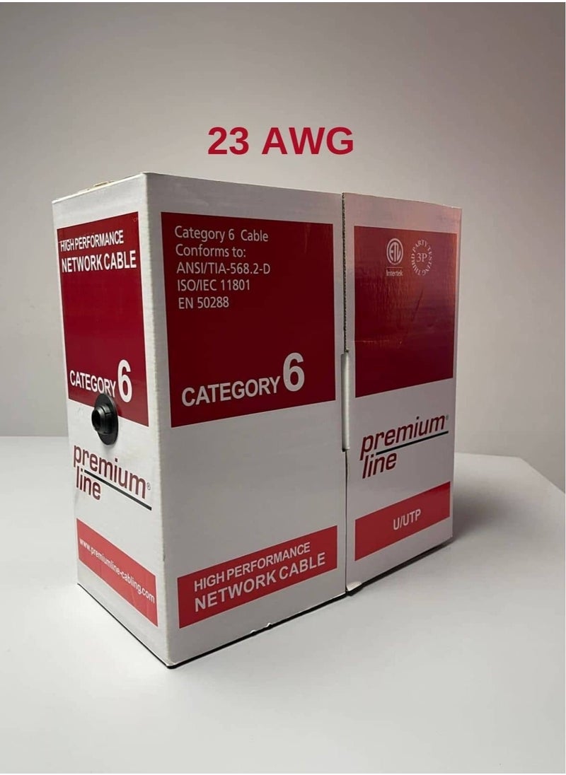 Premium Line - Premium Line Cat 6 U/UTP Installation cable, 23 AWG, 305M Roll, PVC, Grey, 206141115 - Image 1