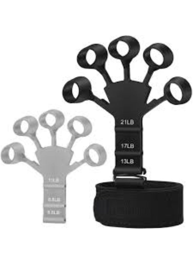 3-Pack Adjustable Finger Exerciser Hand Grip Strengthener for Improved Finger Function and Movement - Silicone Hand Trainer with Wrist Strap - Image 4