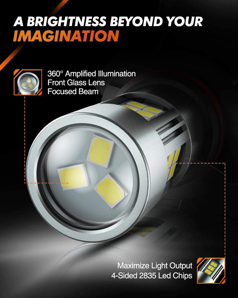 SEALIGHT مصابيح الضباب LED SEALIGHT 9006، مصابيح ضباب LED 9006 Hb4 بحجم 1:1، قابلة للتوصيل والتشغيل، نمط ضوء أبيض زينون 6000k، عبوة من 2 - Image 2