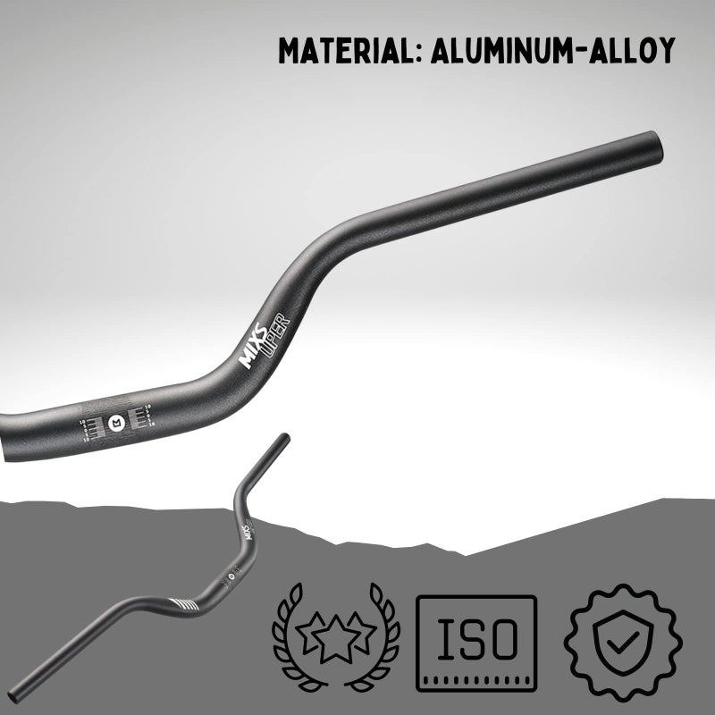 Mixsuper Mountain Bike High Riser Handlebar 31.8mm Length 720mm Rise 90mm Aluminium Alloy MTB Handlebar Black - Image 4