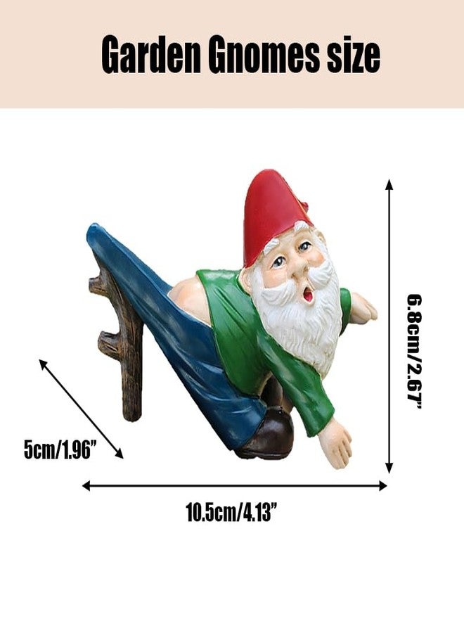 Pujipu Cute Climbing Gnome Figurines Flower Pot Hugger Hanging Garden Gnomes Plant Decorations for Pots, Resin Hanging Gnome Figurine, Gnomes Decorations for Home Patio Garden Yard (Style A) - Image 2