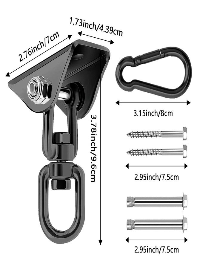 AINIKEY Heavy Duty Hammock Hanging Kit, 360° Rotating 1200 lb Swing Hangers for Hammock Chair Stand, Seat, Porch Swing, Yoga, Tree, Ceiling Mount, Indoor Outdoor Hanging Hardware Black | Pack of 2 - Image 5