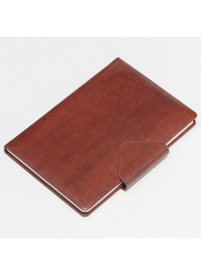 REGAL Timeless Charm A-5 PU Leather Notebook Diary Journal with Magnetic Flap Closure and Pen Holder, 192 pages, 80 gsm - Deep Brown - Image 3