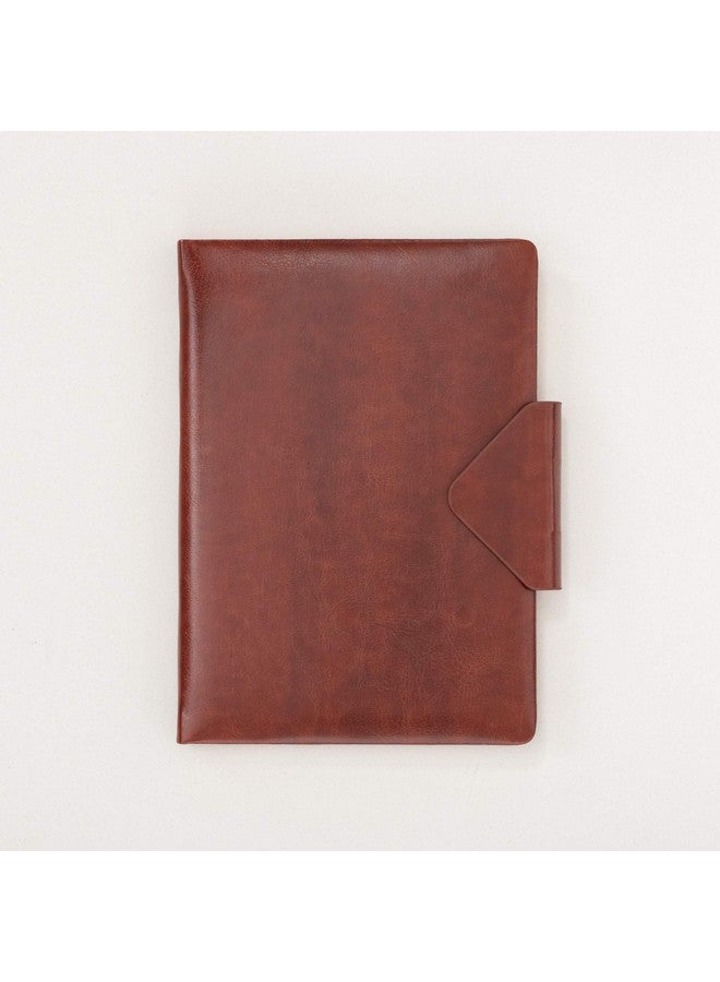 REGAL Timeless Charm A-5 PU Leather Notebook Diary Journal with Magnetic Flap Closure and Pen Holder, 192 pages, 80 gsm - Deep Brown - Image 2