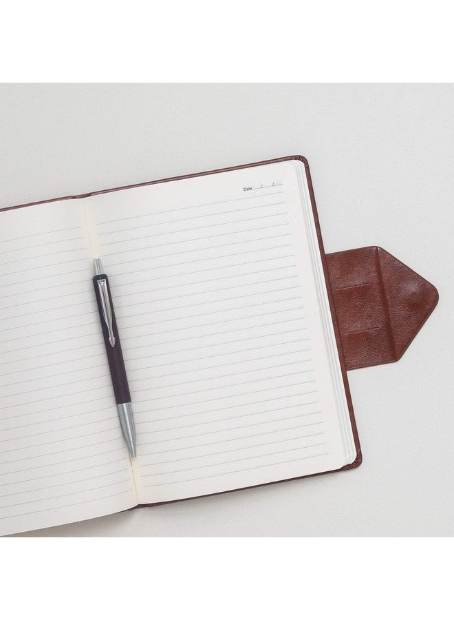 REGAL Timeless Charm A-5 PU Leather Notebook Diary Journal with Magnetic Flap Closure and Pen Holder, 192 pages, 80 gsm - Deep Brown - Image 5