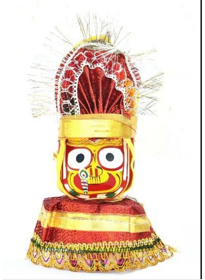 RealCraft; INSPIRING LIFES RealCraft; INSPIRING LIFES Lord Jagannath Wooden Idol Murti for Puja with Dress Set(Includes Sudarshan) (8 Inch),Multicolour,Set of 5 - Image 3