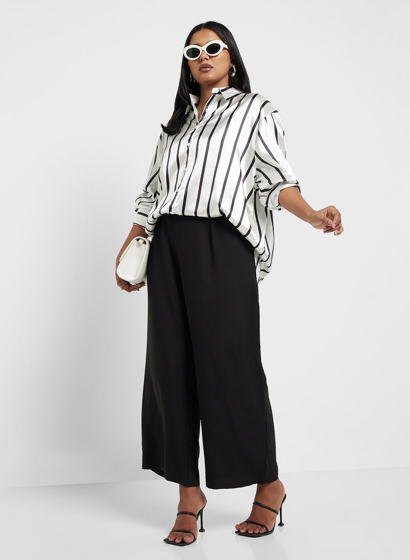 Ginger Plus Satin Stripe Button Down Shirt - Image 4