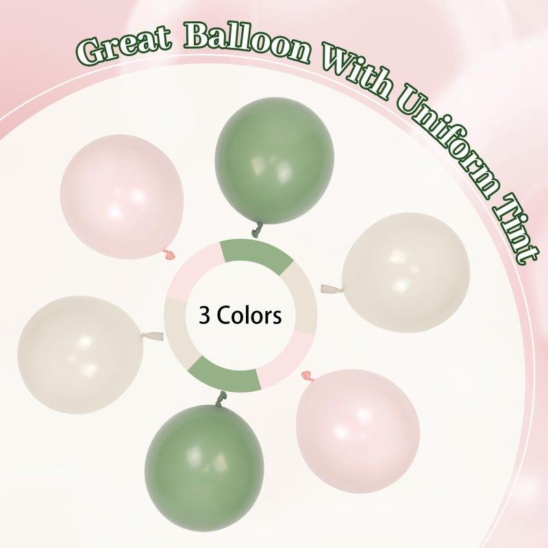 Leraqertra Pink and Green Balloon Arch Kit with Sand White Sage Green and Pink Balloons for Boho Baby in Bloom Baby Bridal Shower Gender Reveal Birthday Party Decorations - Image 3
