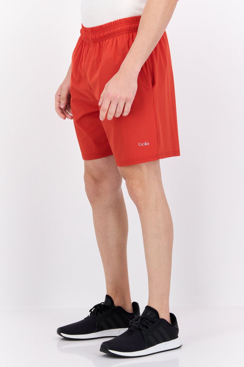 BOLA Best Of Luck Always Men Sportswear Fit Brand Logo Training Shorts, Orange  - Image 2