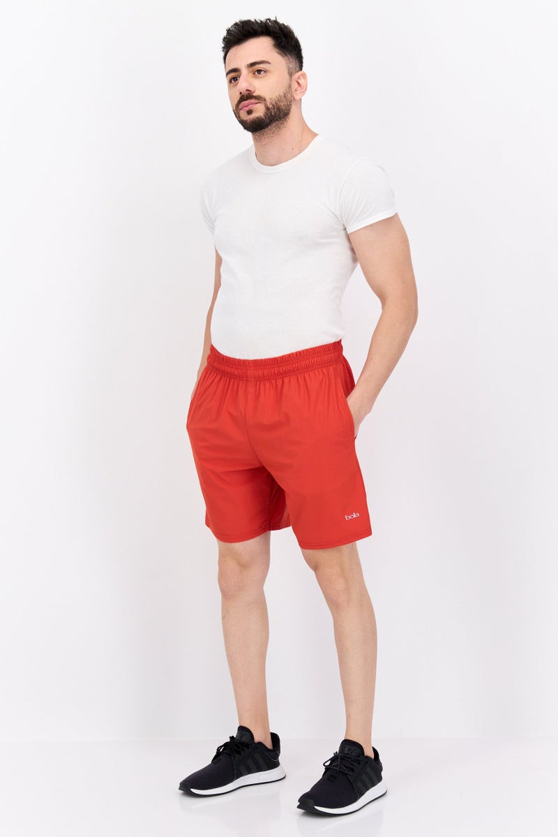 BOLA Best Of Luck Always Men Sportswear Fit Brand Logo Training Shorts, Orange  - Image 4