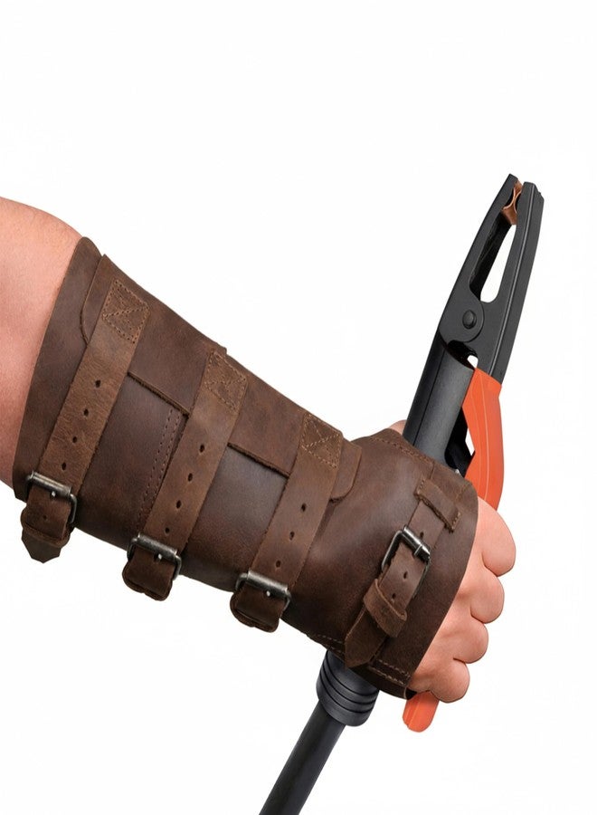 Valhalla Gear, Welding Glove, Forearm Protector with Buckle Closure, Work Glove, Full Grain Leather, Handmade Blacksmith Accessories, Bourbon Brown - Image 3