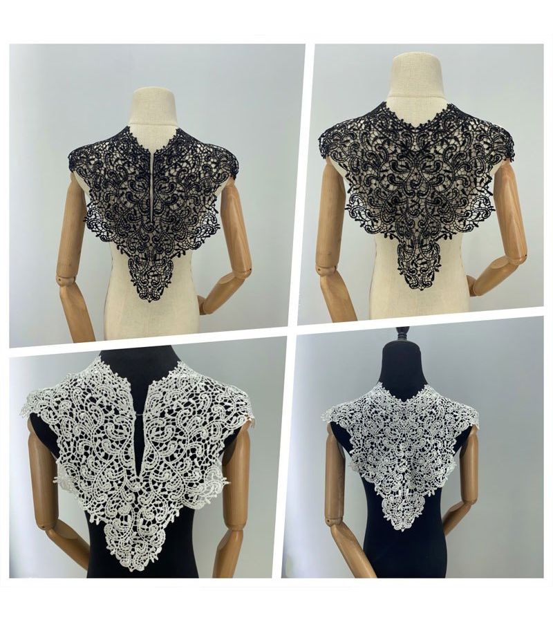 Water Soluble Lace Patch Hollow Mesh Floral Back Collar Trim Style C - Image 4