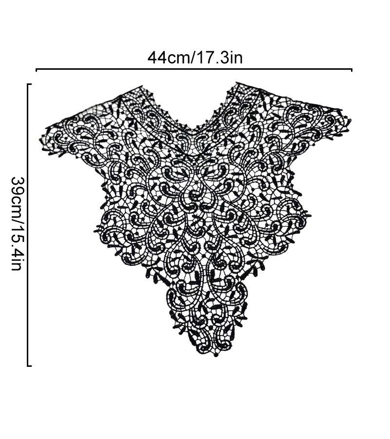 Water Soluble Lace Patch Hollow Mesh Floral Back Collar Trim Style C - Image 2
